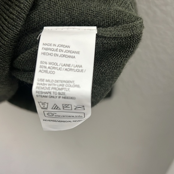 Van Heusen Sport Men's 1/4 Zip Cotton Sweater Military Shoulder - Large - Green - Picture 5 of 6